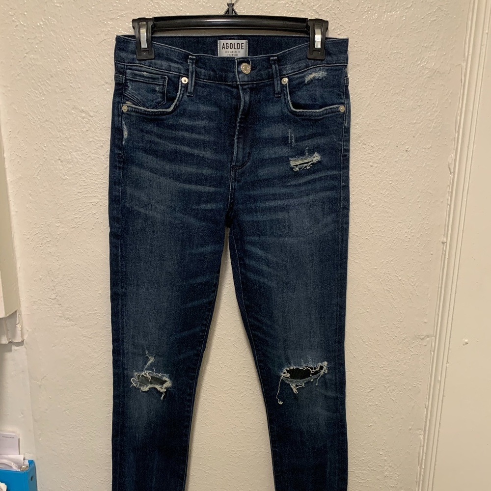 AGOLDE Distressed Denim Skinny Jeans